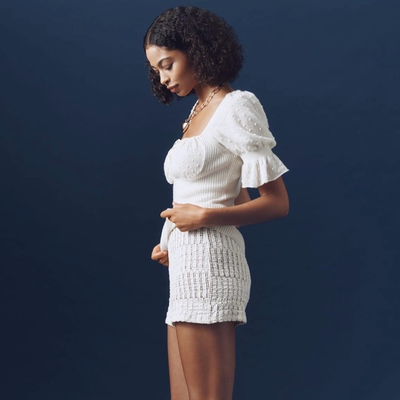 NWT Anthropologie Ruffle-Sleeve Wool Cashmere Knit Blouse - Picture 5 of 7